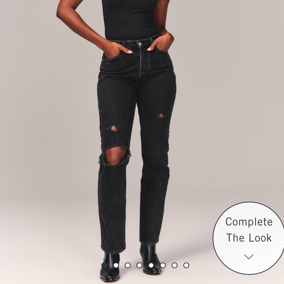 Abercrombie Curve Love Dad Jean | Abercrombie & Fitch The Dad High Rise Jeans - Picture 3 of 9